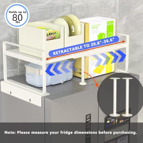 Adjustable Over-Fridge Magnetic Spice Rack, 20.8"-36.6" Shelf