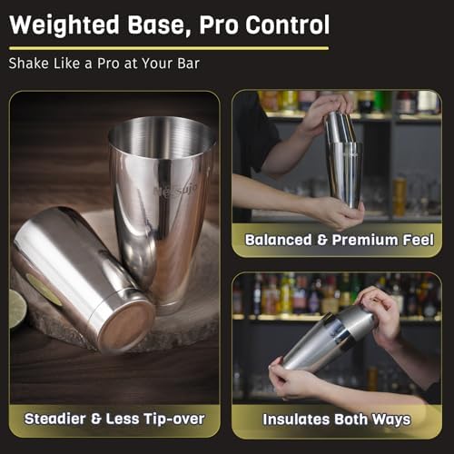 4Pcs Boston Shaker Set, Cocktail Shaker Kit