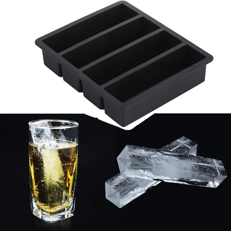 Long Ice Cube Molds 2 Pack Silicone Big Large Ice Molds Trays Blocks