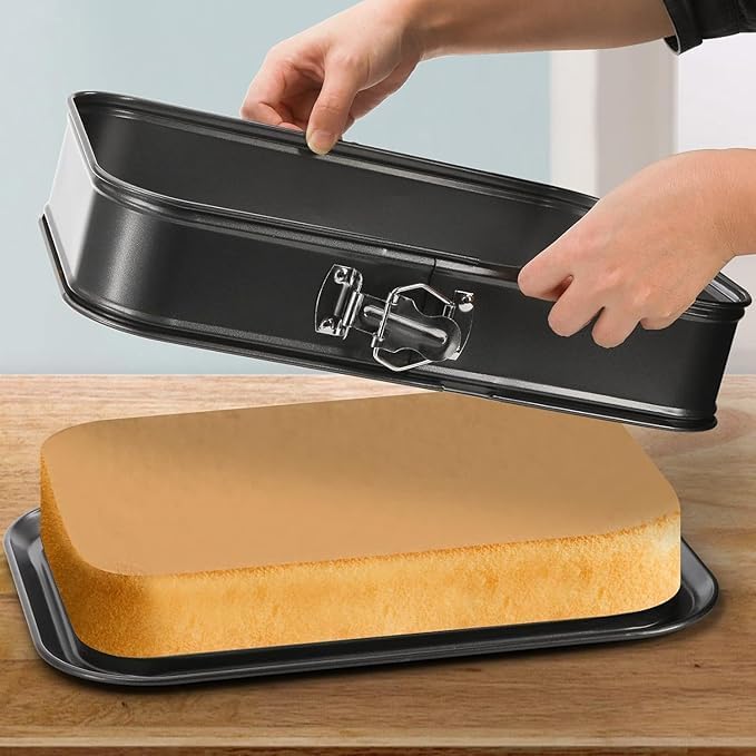 14 Inch Rectangle Springform Pan, Leakproof Non-Stick Cheesecake Pan