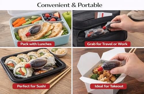 100 Pack Fish-Shaped Soy Sauce Squeeze Bottles, 8ml Mini Condiment