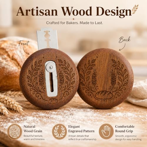 Wood Bread Lame, Bread Cutting Magnetic Retractable Sourdough Scoring