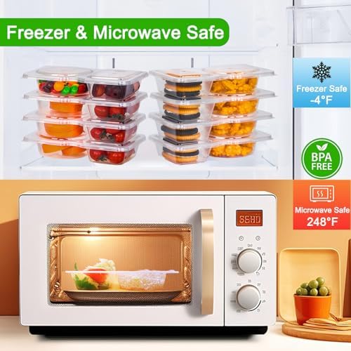 8 Sets Reusable Snack Containers with Lids, Double Compartment Snack