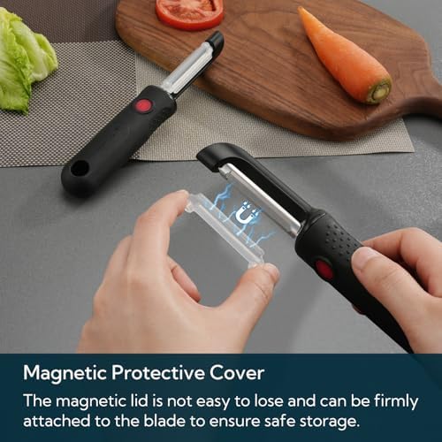 KITCHENDAO Magnetic Vegetable Peeler with Durable Japanese Stainless