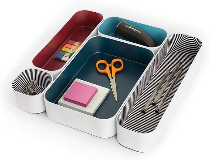 Three by Three Seattle 5 Piece Metal Organizer Tray Set - Image 2
