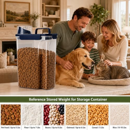 10 Lbs Rice Storage Container Dispenser, Slim Food Bin for Cereal