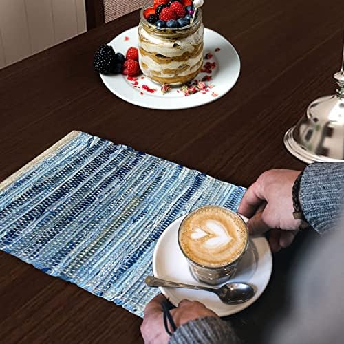 Perilla Home Natural Chindi Jute Placemats Set of 4 Vintage Boho 13x19