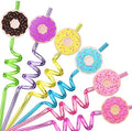 24 Reusable Donut Straws for Birthday Party Supplies | Party Favors