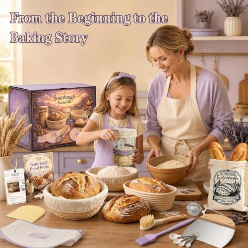 Sourdough Starter Kit, 9" Round & 10" Oval Banneton Basket