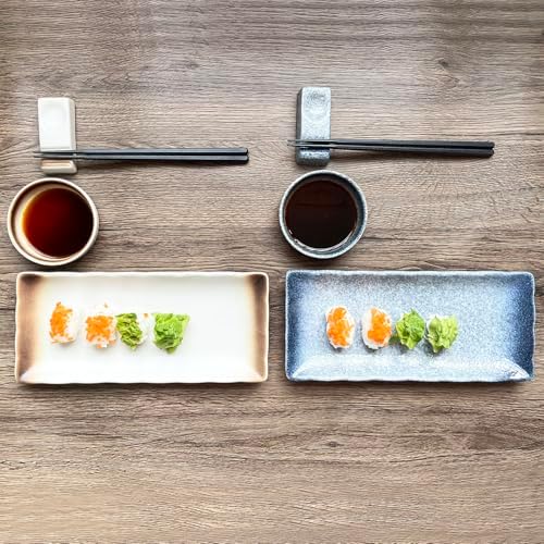 16 Pcs Sushi Plates with Sauce dish, Chopsticks and Chopsticks Holder