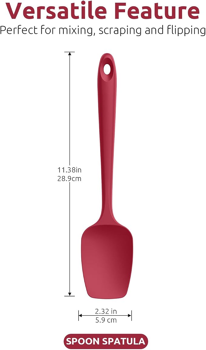 U-Taste Silicone Spoon Spatula Set, 600ºF High Heat Resistant Food Grade - Image 2