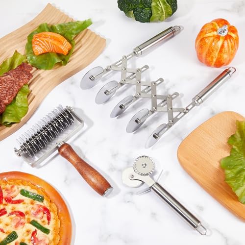 Gisafai 3 Pcs Pastry Cutter Set for Christmas Kitchen Pizza Noodle