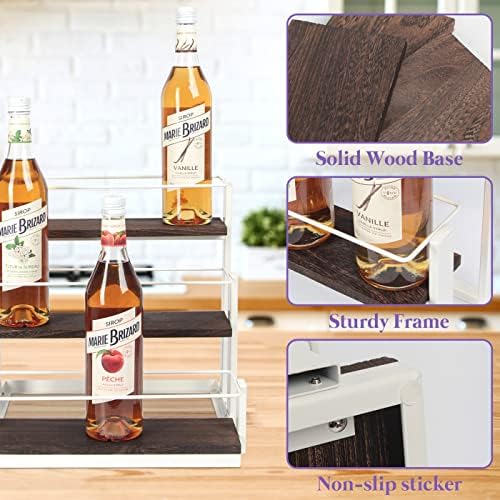 J JACKCUBE DESIGN Coffee Syrup Organizer Rack Station, Coffee Bar
