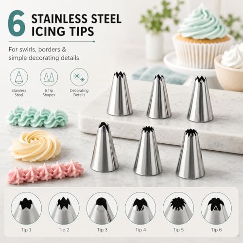 15-Piece Cake Decorating Kit, Piping Bags and Tips, Pink