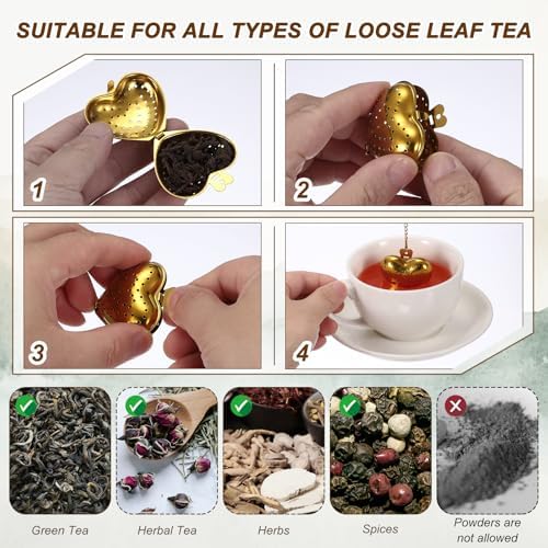 uxcell Cute Tea Infuser Ball Heart Shape Tea Infuser Citrine Strainer