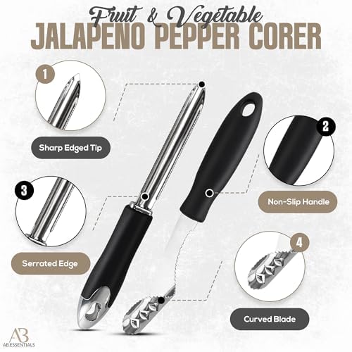 Fruit and Vegetable Corer Set – 6 PCS Stainless Steel Apple Corer