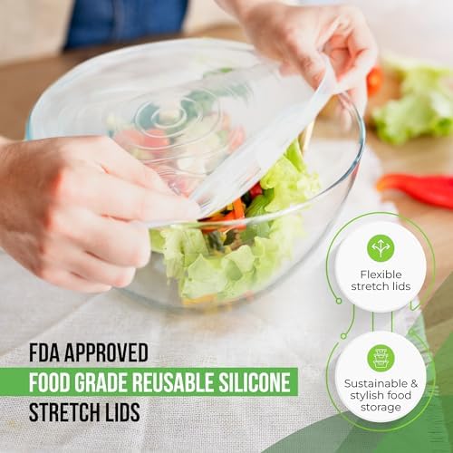 Reusable Silicone Stretch Lids, 7 Pack Food Covers