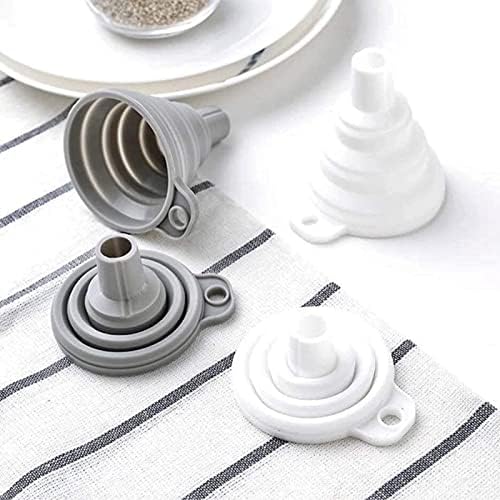 Misitifi Collapsible Funnel, Set of 2, Flexible Silicone Foldable