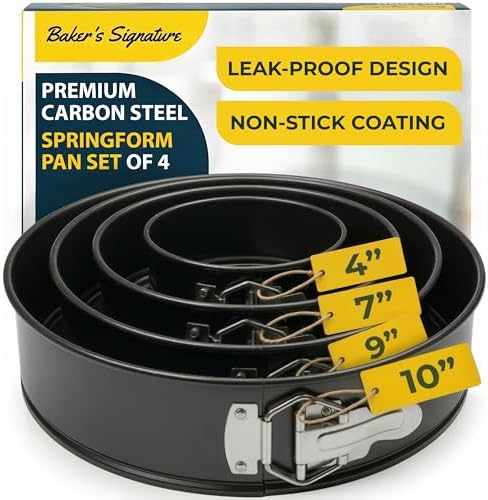 Springform Pan Set of 4, Nonstick Cheesecake Pans 4/7/9/10" Carbon