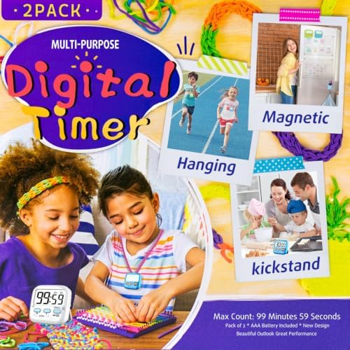 2 Pack Digital Timer for Kids, Classroom and Kitchen