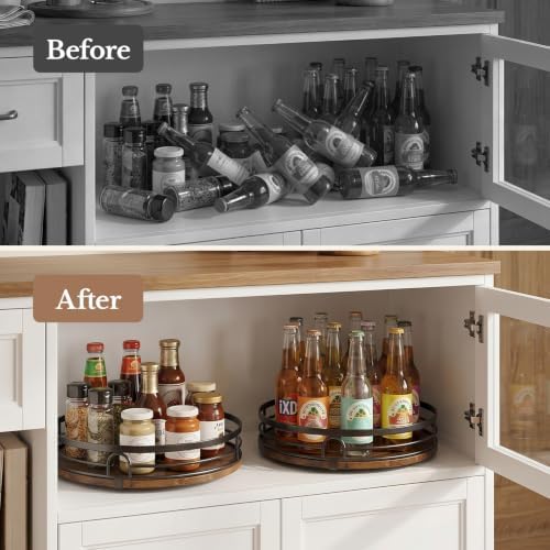 2 Pack 9" 10" Lazy Susan Turntable Organizer for Table Top