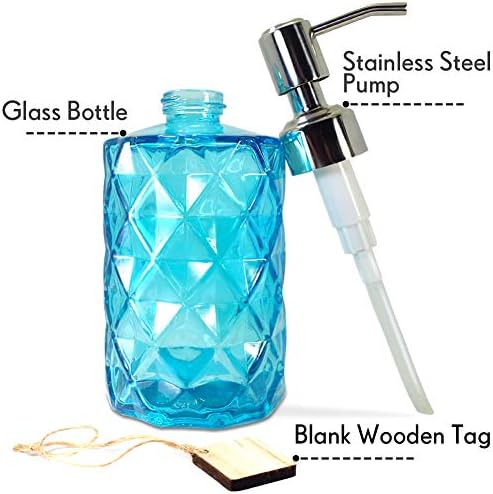 JASAI 12 Oz Diamond Design Soap Dispenser