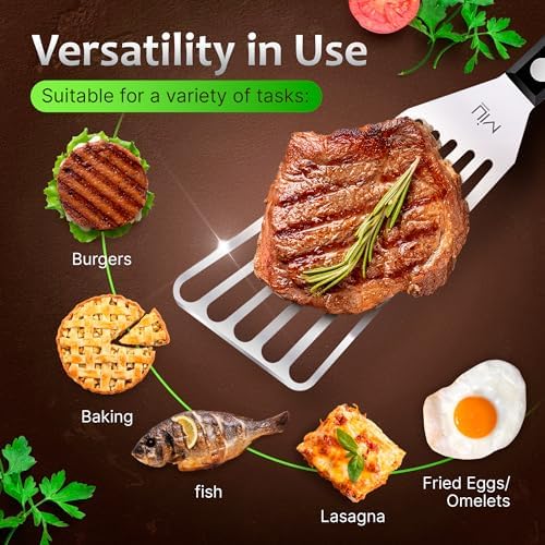 MIU Fish Spatula Stainless Steel, Flexible, Polished Metal, Corrosion