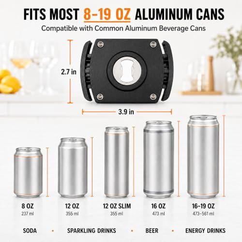 Aluminum Can Opener,Can Top Remover,Beer-Soft Edge-Soda-Can