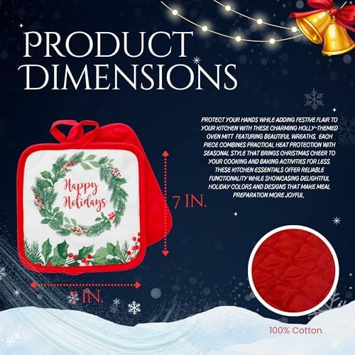 6-Piece Happy Holidays Kitchen Set, 2 Towels 2 Pot Holders Oven Mitt