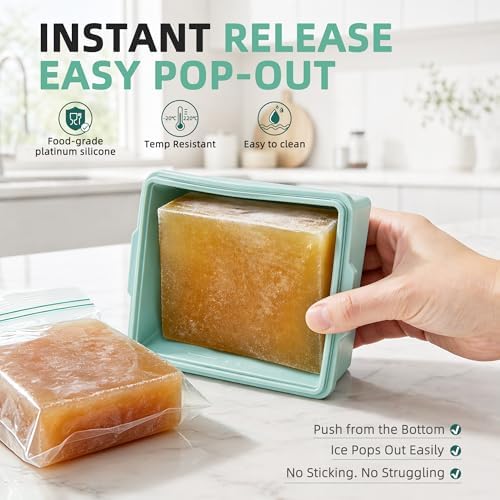 Silicone Soup Freezer Molds w/Lids,2-Cup Meal