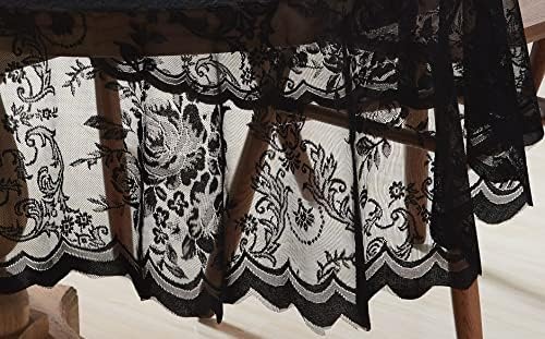 Warm Home Designs 70 Inch Round Black Lace Tablecloth. LTC Black 70