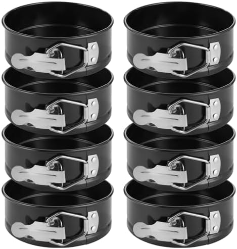 8 Pcs 4-Inch Springform Pan Set, Nonstick Mini Cheesecake Pans with