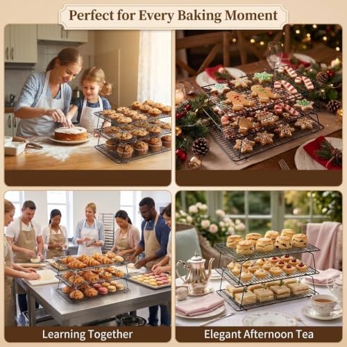 Cooling Racks for Baking, 3-Tier Stackable Stainless Steel Wire