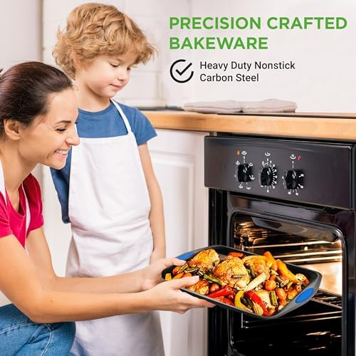 NutriChef Nonstick Bakeware Set of 6, Baking Pan with Cookie Sheets