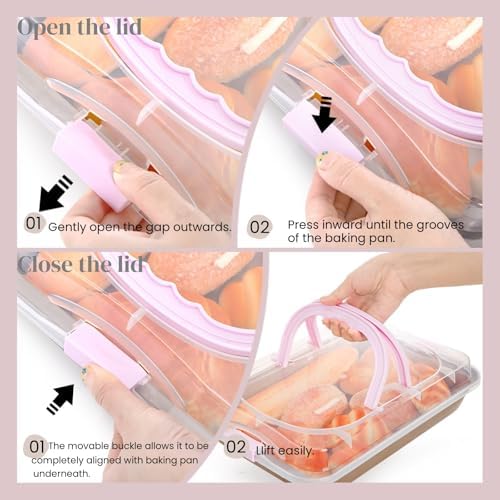 ZOOFOX Cake Pan with Lid, Non-Stick Baking Sheet for Oven, 9" x 13"