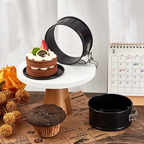 Sunnyray 8 Pcs 4 Inch Springform Pans Mini Cheesecake, Black