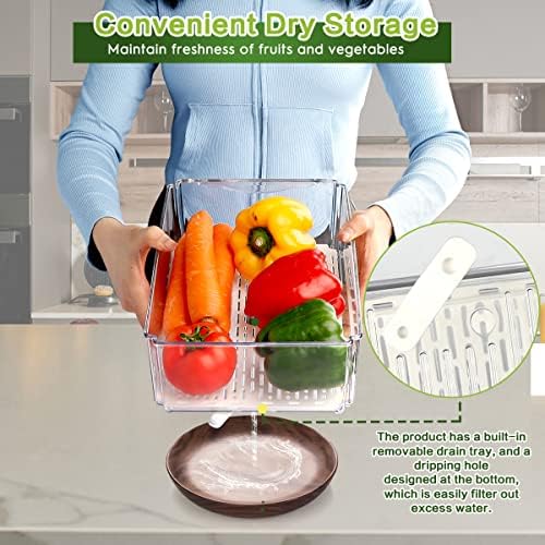 ZIJUND 14 Packs Fridge Organizer Bins