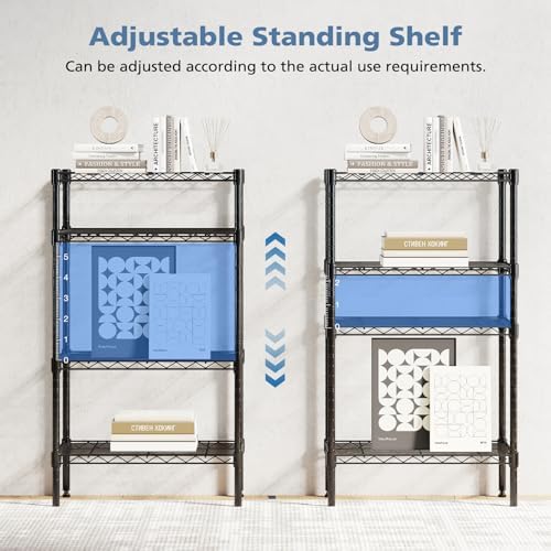 DUMOS 4-Tier Metal Storage Shelves, 23.3" W