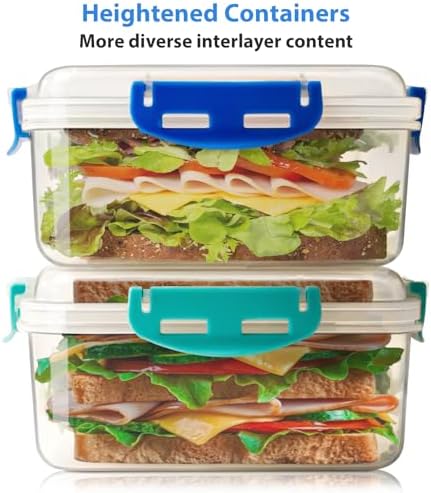 4-Piece Airtight BPA-Free Sandwich Containers