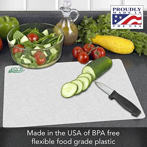 Cut N' Funnel Lightly Frosted Cutting Board Mats with Icons 3 Pack