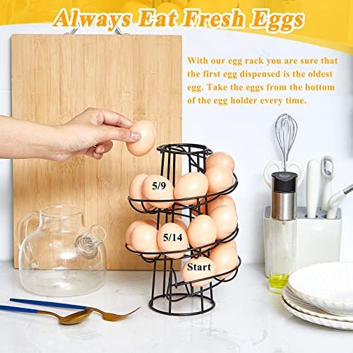Zubebe 2 Pcs Egg Basket Spiral Holder for Fresh Eggs, 9.4'', Handle