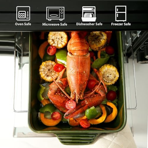 Ceramic Baking Casserole Dish with Handles, Large 9x13 inch Pan and