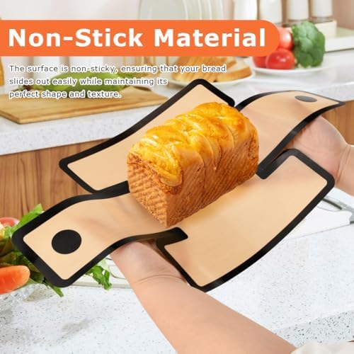 4 Pack Silicone Bread Loaf Pan Liners, Non-stick & Heat Resistant