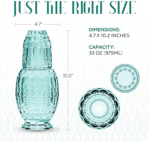 Elle Decor Vintage Bedside Water Carafe with Tumbler Glass – Elegant