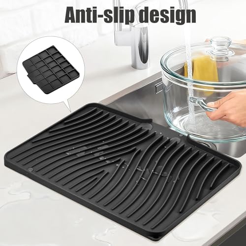 TIKNIK Silicone Dish Drying Mat, 16" x 12"