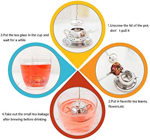 Loose Leaf Tea Infuser, 4PCS Tea Strainer Stainless Steel Tea Ball