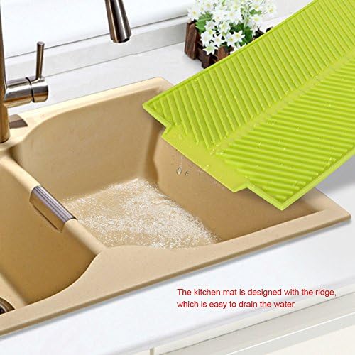 Kitchen Mat Dish Drying Rack Microfiber Tray Silicone Draining Mat