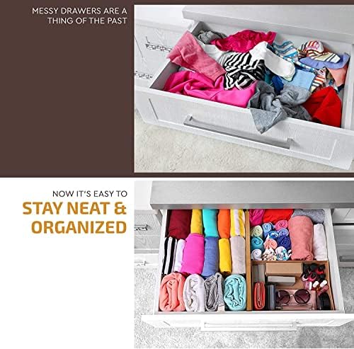 6-Pack Drawer Dividers 2.6-Inch High Dresser Drawer Organizer 16 to