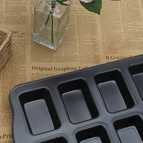 Beasea Mini Loaf Pan 8 Cavity, Nonstick Bakeware Square Bread Pan