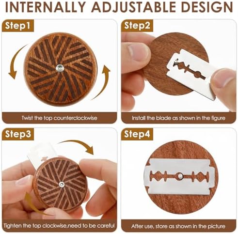 Wooden Bread Lame Slashing Tool, Dough Scoring Knife with 15 Blades
